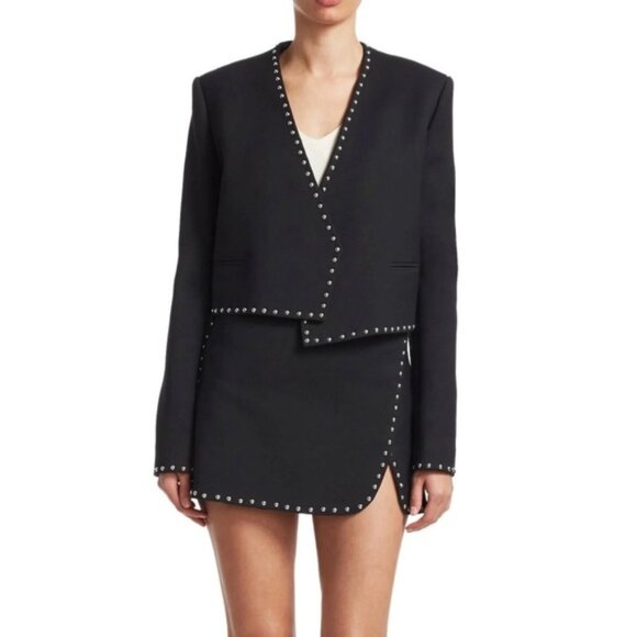 Helmut Lang Jackets & Blazers - Helmut Lang Womens Studded Blazer Jacket Black 12
